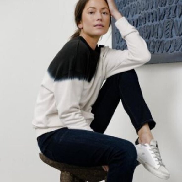 ATM Anthony Thomas Melillo Dip Dye Crewneck Sweater - Picture 2 of 9